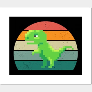 Retro Style Vintage Dinosaur Posters and Art